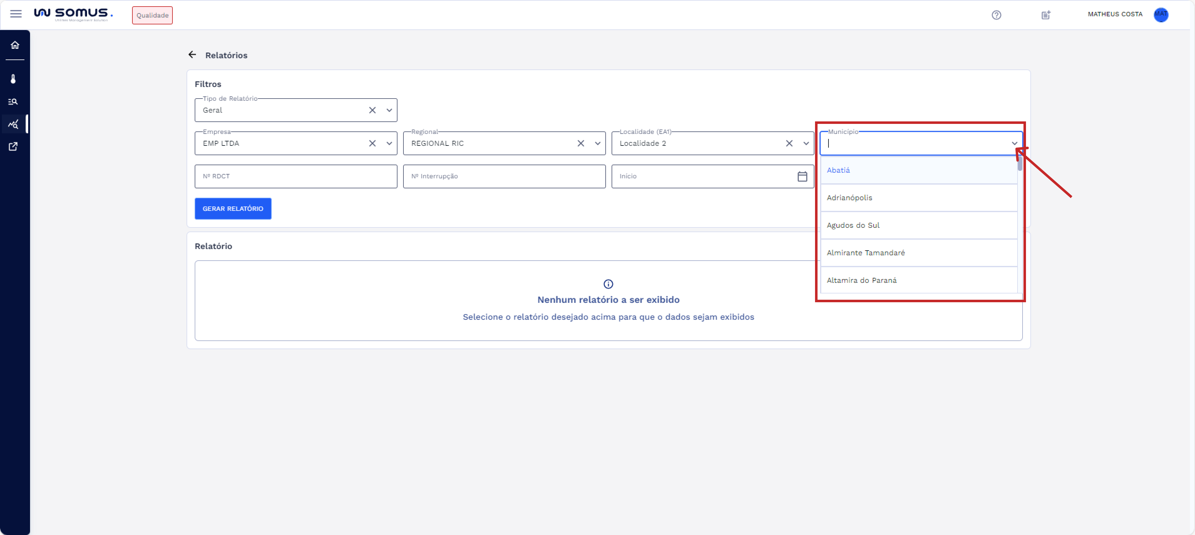 Campo Munícipio – Lista