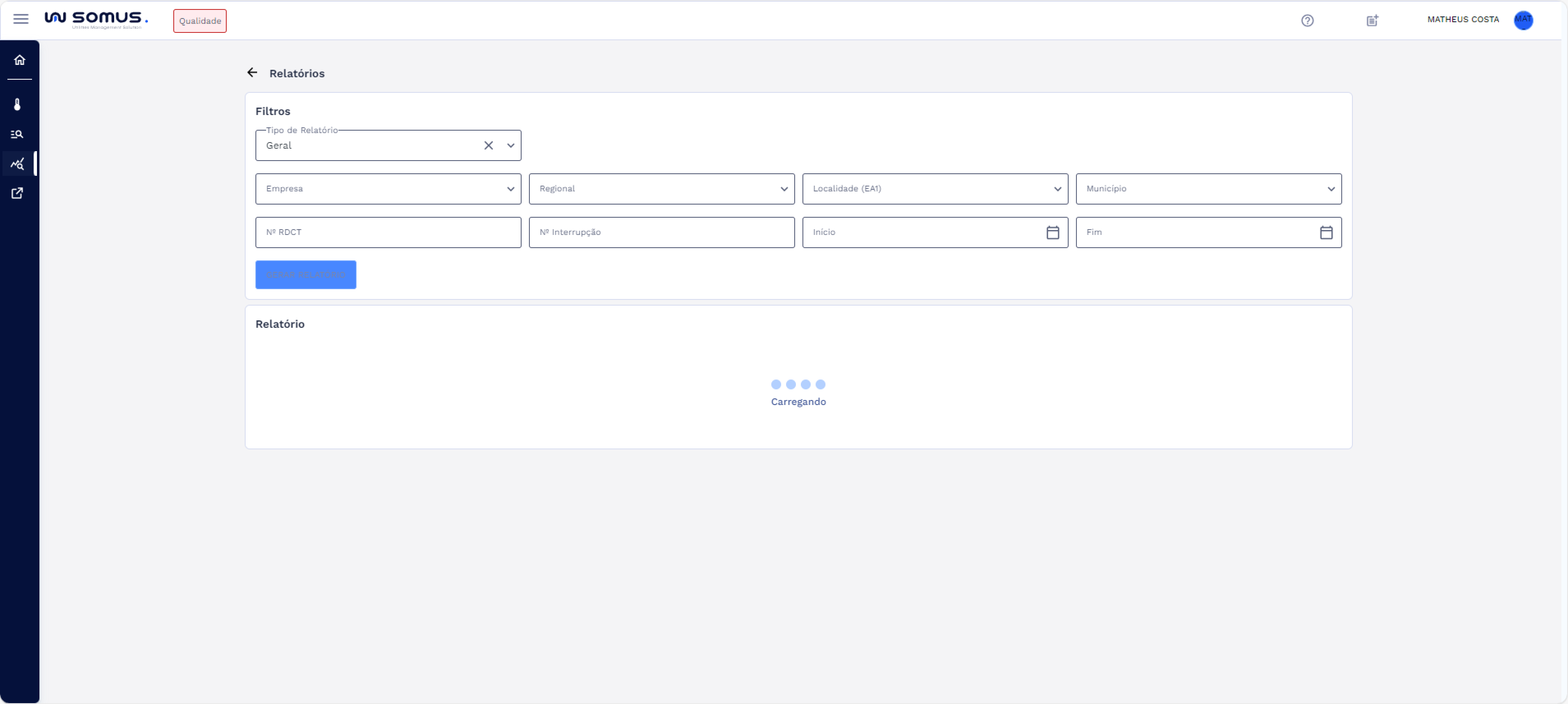 Carregando Informações do Relatório