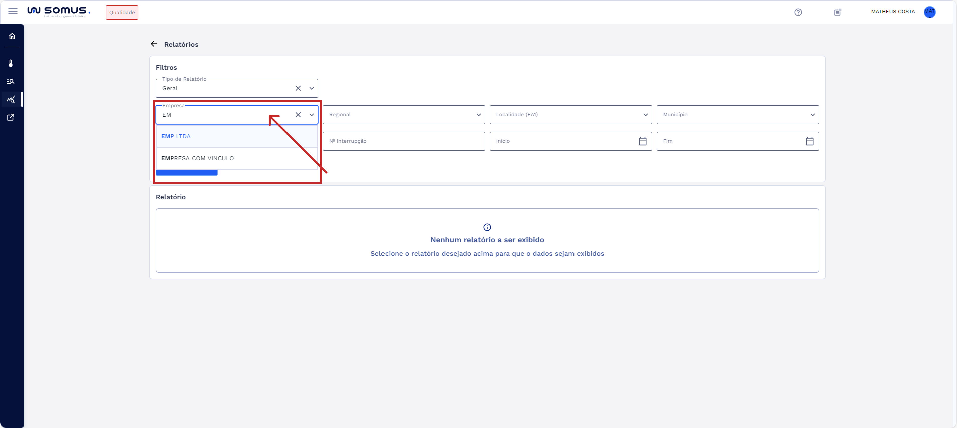Campo Empresa - Autocomplete